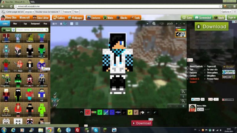 Comment se faire un skin minecraft ?
