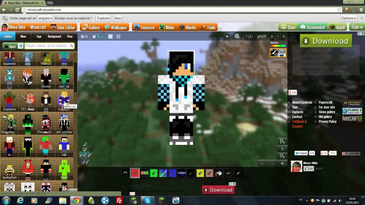 Comment se faire un skin minecraft
