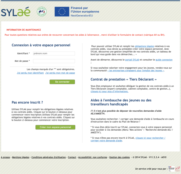 SYLAE : Le portail des contrats aidés