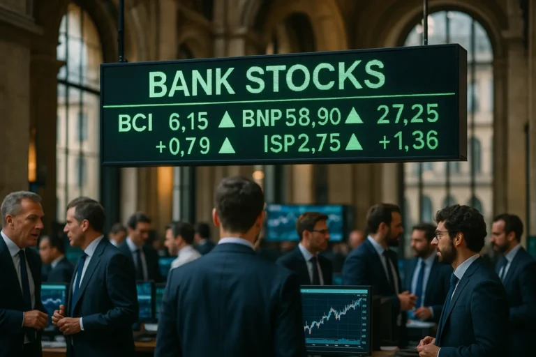 Hausse des actions bancaires en bourse : milan et paris en tête